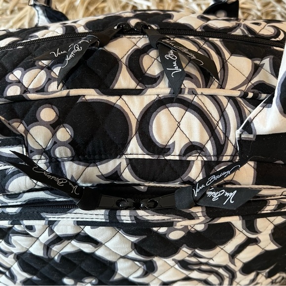 VERA BRADLEY Night & Day 2010 Metropolitan Computer Bag Weekender Black White - Picture 7 of 16